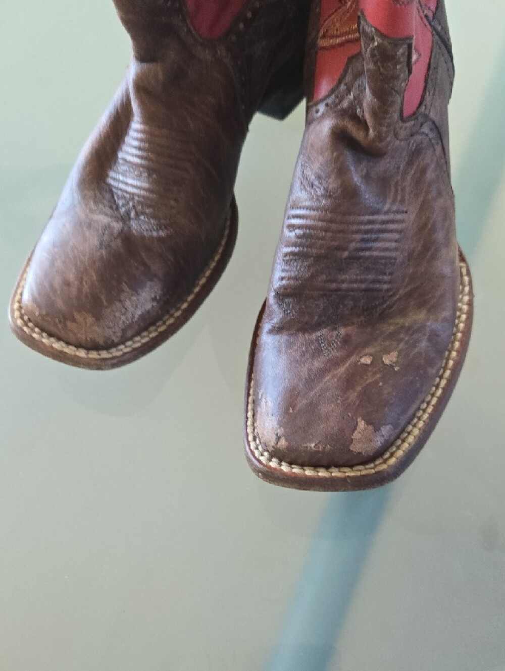 Classic Western Heeled Boots in Red and Brown - Women's - Picture 4 of 11